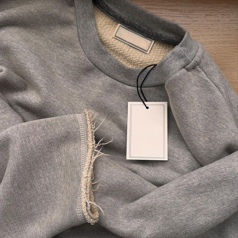 Cropped Distressed Sweater 100% Cotton