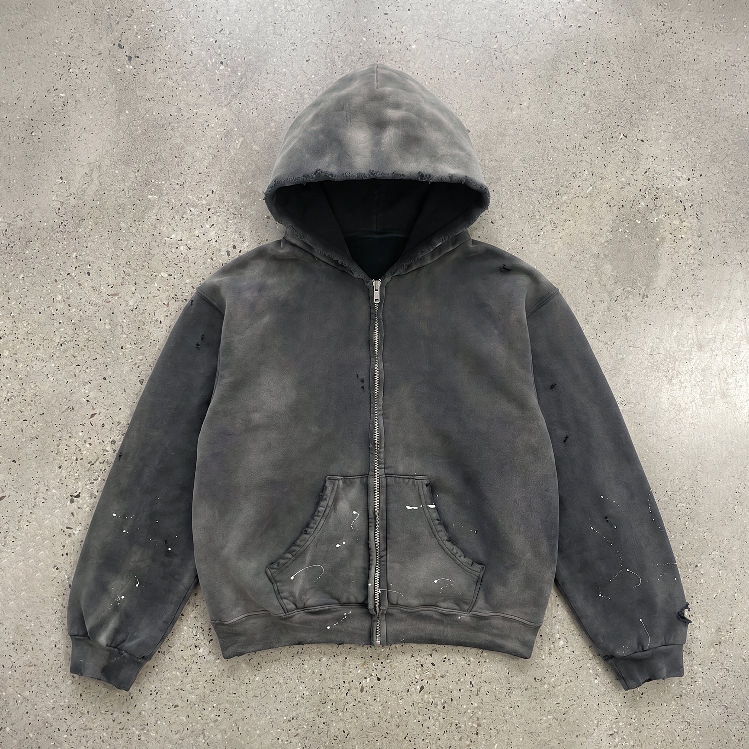 Streetwear Acid Wash Zip Up