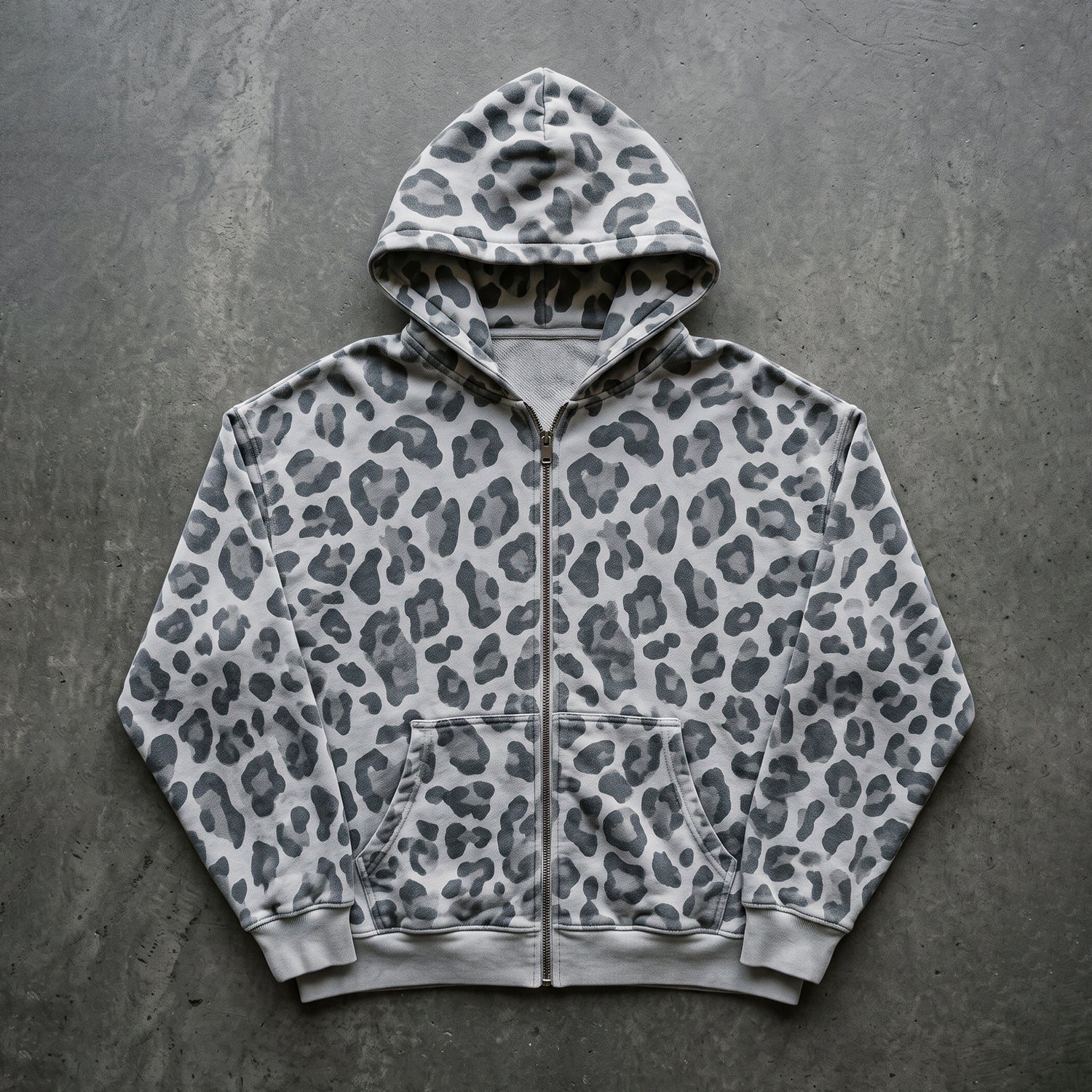 Leopard Print Zip up Hoodie