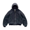 Heavyweight Vintage Ripped Acid Wash Zip up