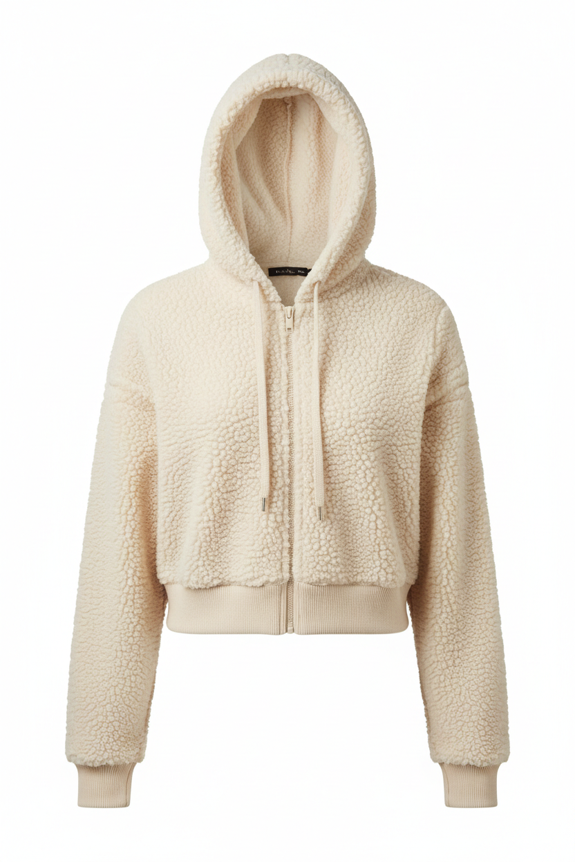 Cropped Sherpa Hoodie